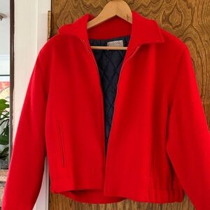 Vintage Pendleton Red Bomber Jacket with Navy Lining
